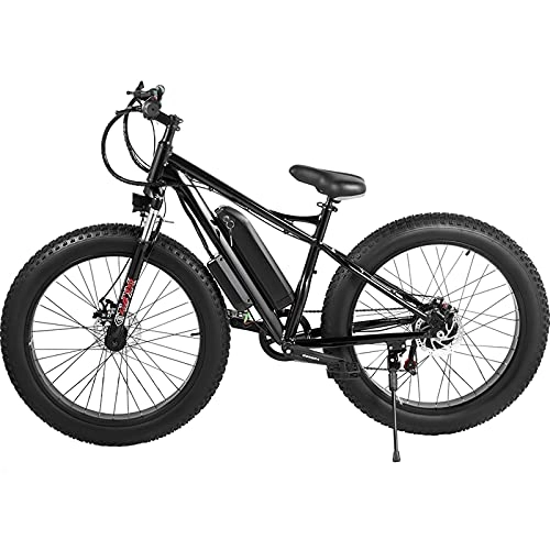 Electric Bike : RuBao Electric Bikes for Adults, 350W Electric Mountain Bike 15MPH, Electric Bicycles with 26 Inch 4.0 Fat Tires 7 Speed Gear Full Suspension Professional 21 Speed Gears