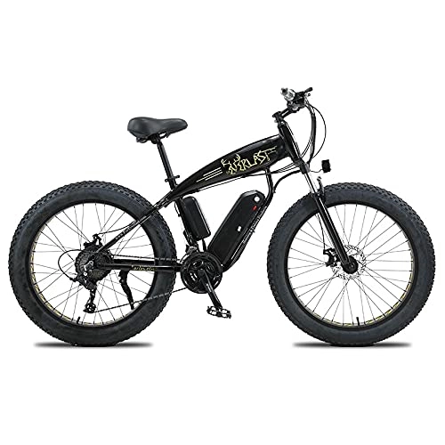 Electric Bike : RuBao Electric Mountain Snow Bike Adult Commuter Fitness Electric Bike with 36V / 48V 10AH / 13AH Lithium Ion Battery 350W / 480W Motor 3 Working Modes Electric Bike Black (Size : 36V / 350W / 10AH)