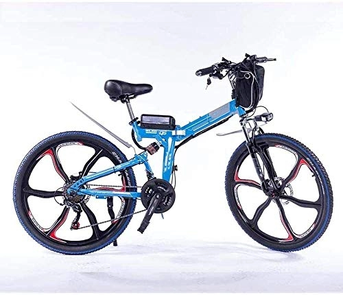 Electric Bike : RVTYR Detachable 48V 13AH lithium battery light electric bicycle and 350W high power electric folding bicycle electric bicycle foldable bike (Color : Blue350W 8AH 48V)
