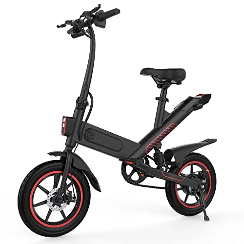Electric Bike : Rymic Electric Bike for Adults and Teenagers, 250W 14'' Electric Bicycle with Removable 36V 10.4Ah Lithium-Ion Battery Throttle & Pedal Assist