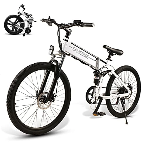 Electric Bike : Rymic Folding Electric Bike for Adults, 350W 26'' Electric Bicycle with Removable 48V 10Ah Lithium Battery for Adults, 7 Speed Shifter Electric Bicycle Handle LCD Meter Magnesium Alloy Wheel