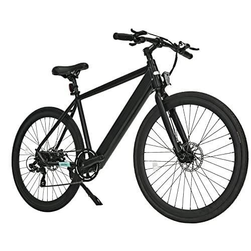 Electric Bike : Rymic Infinity 26'' Electric City Bike, Dual Torque Sensor with Removable Lithium Battery for Adults, 250W Motor 21 Speed Shifter Electric Bicycle with LCD Meter (Carbon Black)