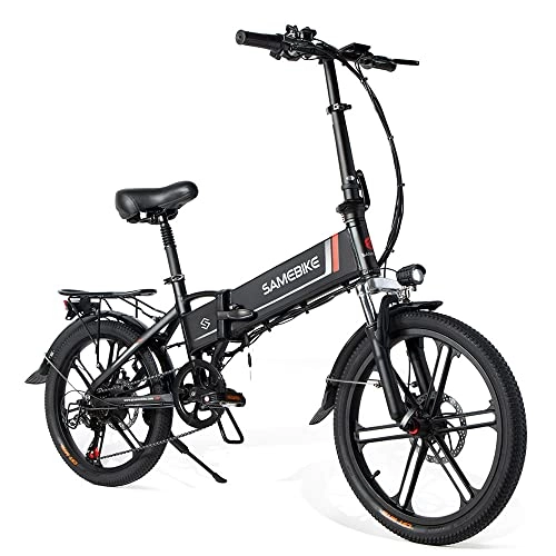 Electric Bike : SAMEBIKE 20'' Electric Bike for Adult, XD30-II Upgrade Version with 48V 10.4AH Removable Lithium-Ion Battery, Folding City Commuter Electric Bicycle, Black