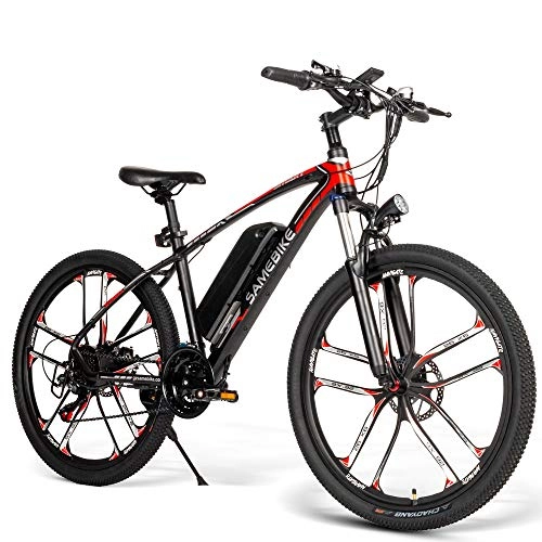 Electric Bike : Samebike 20LVXD30 Electric Bike 26"Aluminum alloy suspension mountain frame(Black）