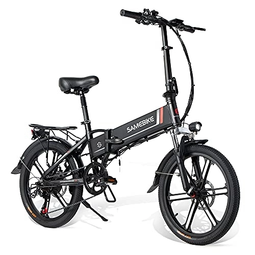 Electric Bike : SAMEBIKE 20LVXD30-II Folding 20" Electric City Bike with Removable 48V 10.4AH Lithium Battery for Adults, Folding Electric Bicycle Commuter Ebike with 7 Speed Shifter Electric Bicycle Quick Delivery