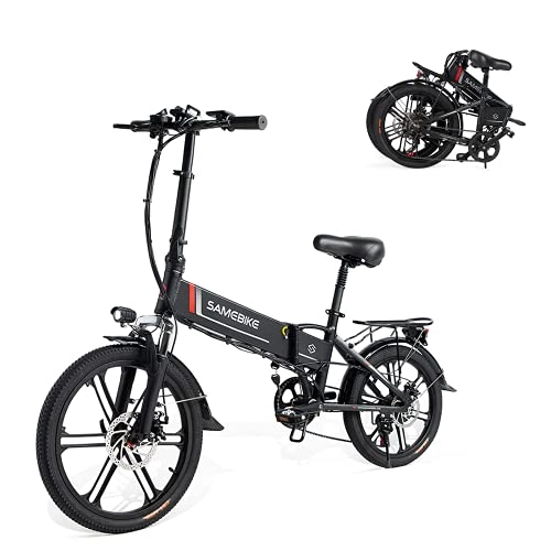 Electric Bike : SAMEBIKE 20LVXD30-II Upgrade Version 48V 10.4AH Electric Bike 20 Inch Folding City Commuter Electric Bicycle For Adult Black