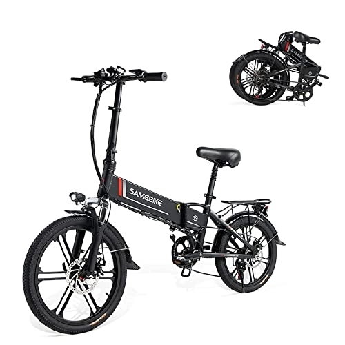 Electric Bike : SAMEBIKE 20LVXD30-II Upgrade Version 48V 10.4AH Electric Bike 20 Inch Folding Ebike City Commuter Electric Bicycle For Adult (black)
