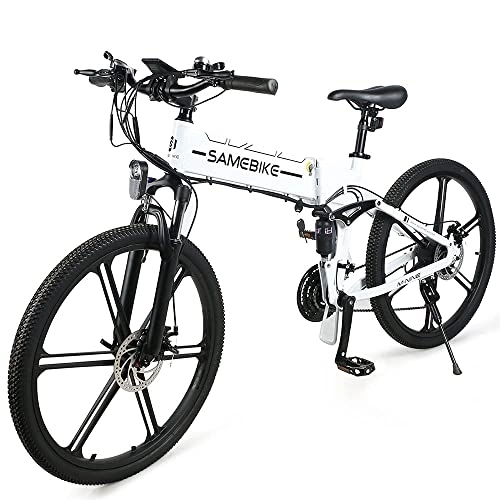 Electric Bike : SAMEBIKE 26 Inch Electric Bicycle For Adults, Foldable Unisex City Electric Bicycle, 48V 10.4AH / 12.5AH Removable Battery, Shimano 21 Speeds