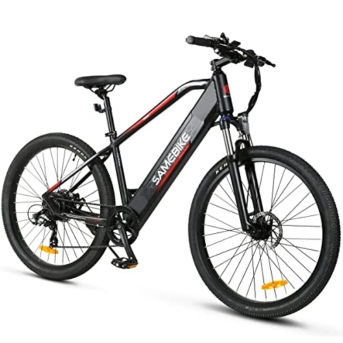 Electric Bike : SAMEBIKE 27.5'' Electric Bike for Adult, MY275 Spoked Wheel Version E-Bike with 48V 10.4AH Removable Lithium-Ion Battery, Professiona Electric Bicycle, Shimano 7-Speed, Black