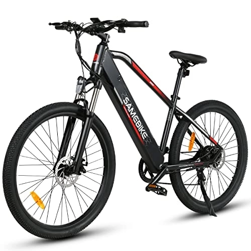 Electric Bike : SAMEBIKE 27.5 inch Electric Bike with 48V 10.4AH Removable Lithium Battery Shimano Professional 7 Speed Gears and LCD Smart Meter, Electric Bike for Adults Mountain Commuter Bike, Black