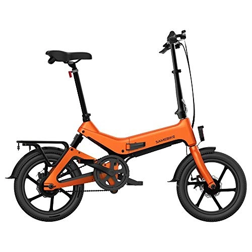 Electric Bike : Samebike Electric Bike, Folding Moped Bike Electric Bicycle Foldable 16 Inch Inflatable Tires Electric Bicycle 250W Motor Smart Display Up To 25KM / H Speed Max 65KM Long Range for Adults & Teenagers