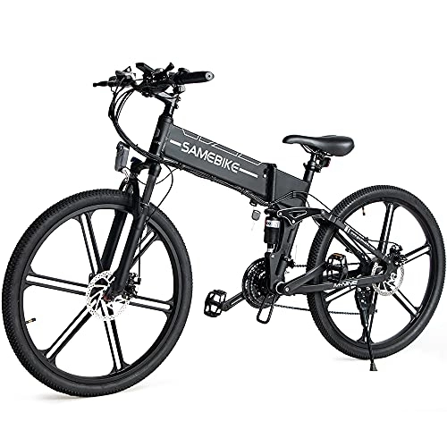 Electric Bike : SAMEBIKE Electric Bike for Adults, 26 inch Ebike Mountain Bike, Foldable Electric Mountain Bike 48V10.4AH Electric Bicycles 21 gears with TFT Color LCD instrument Quick Delivery