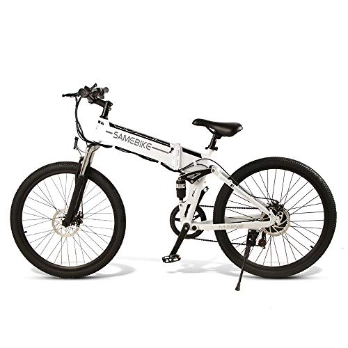 Electric Bike : SAMEBIKE Electric Mountain Bike for Adults 26" Wheel Folding Ebike 350W Aluminum Electric Bicycle for Adults with Removable 48V 10AH Lithium-Ion Battery 23 Speed Gears