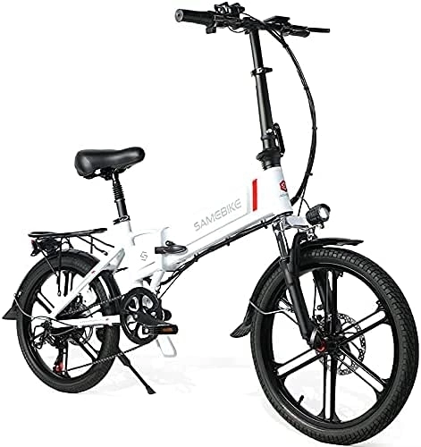 Electric Bike : SAMEBIKE Folding 20" Electric City Bike with Removable 48V 10.4AH Lithium Battery, Folding Electric Bicycle Commuter Ebike with 7 Speed Shifter Electric Bicycle for Adults, Quick Delivery