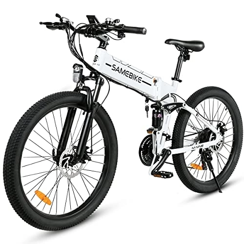 Electric Bike : SAMEBIKE Folding Electric Bicycle for Adults 48V10.4AH Removable Battery 26 Inch Folding Electric Mountain Bikes with SHIMANO 21 Speed Gears
