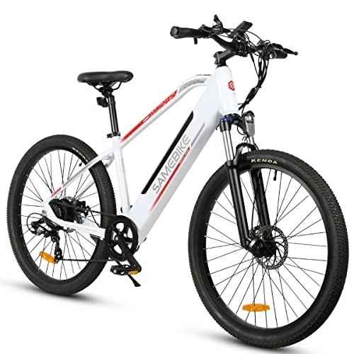 Electric Bike : SAMEBIKE MY275 Electric Bikes for Adults with 48V 10.4AH Removable Battery Mountain Electric Commuter Bicycles 27.5 Inch Ebikes White