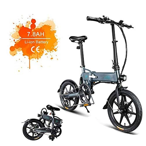 Electric Bike : Sanvaree 16 inch foldable electric bike with pedals 36V 250W foldable e-bike with removable 7.8 Ah lithium-ion battery City e-bike light bike for teenagers and adults HRTT