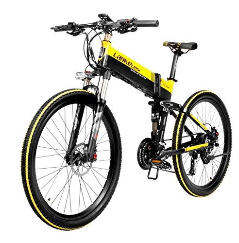Electric Bike : SBLIN 26-inch foldable electric bicycle, front and rear disc brakes, 48V 400W motor, long service life, LCD display, pedal assist bicycle, hidden lithium battery.DELIVERY WITHIN 3-7 DAYS