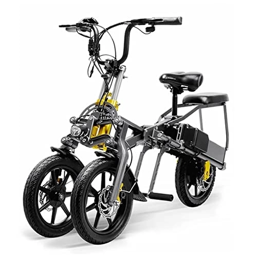 Electric Bike : SBQ 3 Wheel Electric Bicycle Folding Electric Bike One Key Folding 14 Inch Tire Aluminum Alloy Frame Lithium Battery Special Design