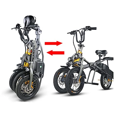 Electric Bike : SBQ 3 Wheel Folding Electric Bike for Adults, 350W Removable Lithium Battery 48V Travel Electric Bike City Electric Bicycle / Commute bike Outdoor Fitness