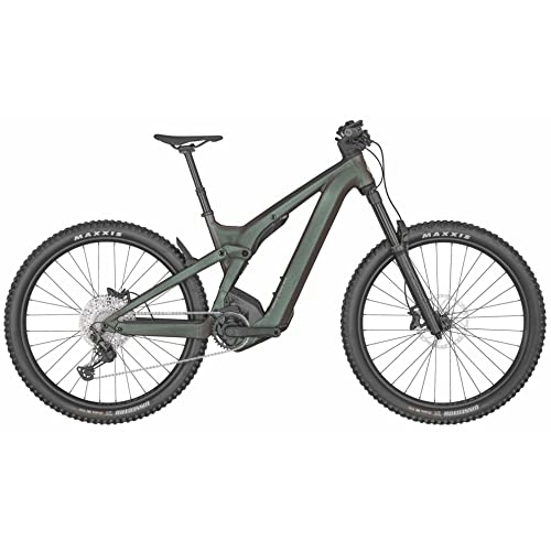 Electric Bike : Scott Patron eRIDE 920 Electric Mountain Bike 2023 - Black & Green - L