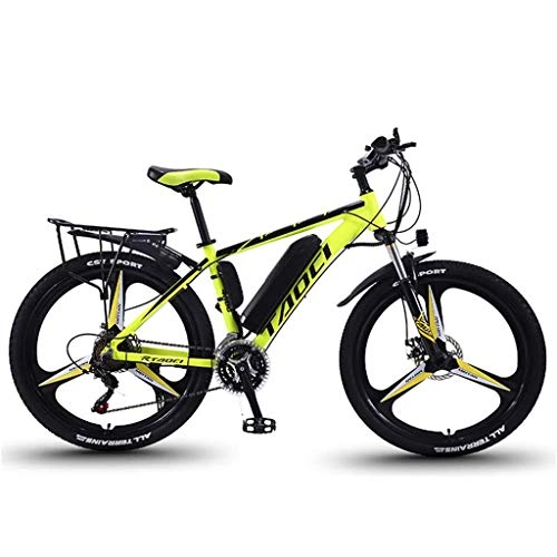 Electric Bike : Seesaw Adult Electric Bicycle, 8Ah / 10Ah / 13Ah Removable Large-Capacity Lithium Battery Smart Electric Mountain Bike Aluminum Alloy Electric Commuter Bike, Yellow, 13Ah 27speed