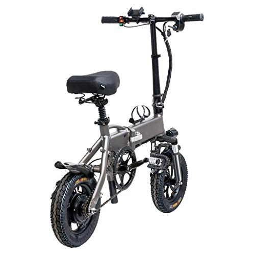 Electric Bike : SFASF 14 Inch Electric Bike Foldable Pedal Assist E-Bike LED Display High-speed Motor Lightweight Bicycle for Teens and adults, Grey-OneSize
