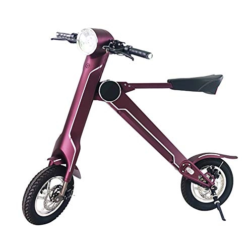 Electric Bike : SHALOM Adult Electric bike folding Ebike Music electric scooter with Bluetooth audio Lightweight electric motorcycle USB phone charging Balance Cars 240w / 36V, Purple