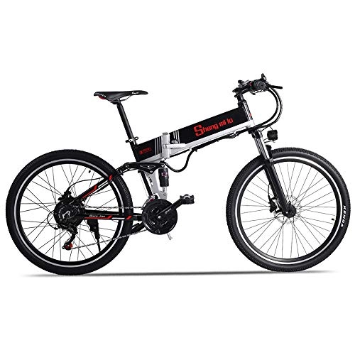 Electric Bike : Sheng mi lo M80 500W 48V10.4AH Electric Mountain Bike Full Suspension (500w + Spare Battery)