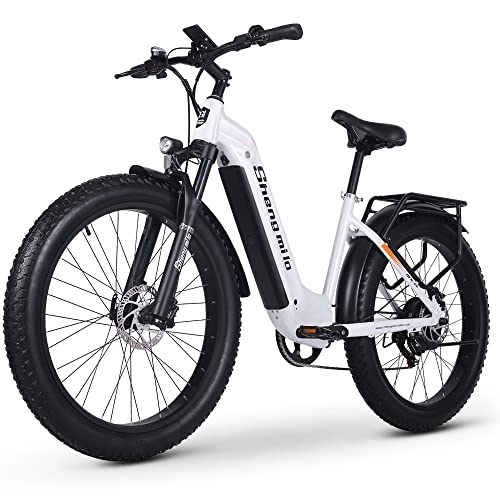 Electric Bike : Shengmilo 26-inch 3.0 wide tire electric bicycle powerful Bafang motor 48V lithium battery electric mountain bike-MX06