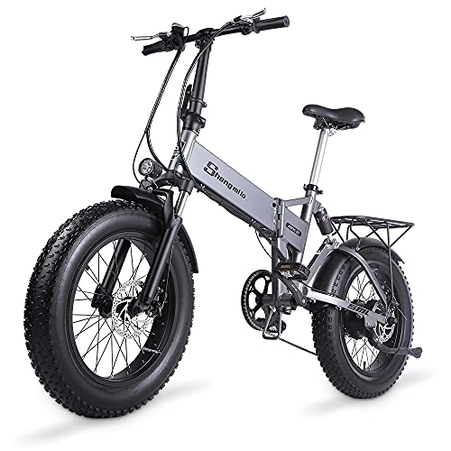 Electric Bike : Shengmilo Electric bicycle E-bike Power-assisted Bicycle for Adult, Electric bike 20 Inch Fat Tire Mountain Bike, Lockable Suspension Fork MX21 e bike