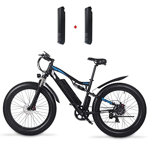 Electric Bike : Shengmilo Electric Bike, Mountain Ebike with 26 Inch Fat Tire 48V 17AH, Adults Men's Road Electric Bicycle (2*Battery)