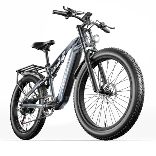 Electric Bike : Shengmilo electric bikes, 26 inch fat tire electric bike, with 48V17.5AH Samsung battery, aluminum frame, mechanical disc brake, e bikes for men