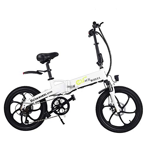 Electric Bike : Shengmilo Electric Folding City Bike Men / Ladies Bicycle Road Bike GT20 350W*48V*10.4Ah 20Inch 7Speed SHIMANO Derailleur LG Battery Cell Double Disc Brake Magnesium Alloy (white)