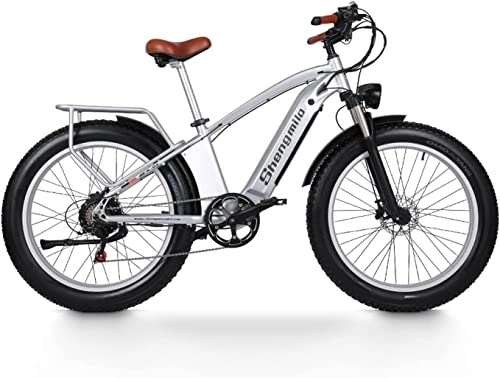 Electric Bike : Shengmilo Electric Mountain Bike Adults 26 * 4.0'' Fat Tire, Ebike 48V 17.5Ah Removable LG Lithium Battery with Shimano 7-Speed