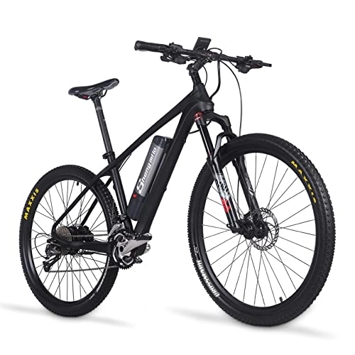 Electric Bike : Shengmilo M50 Electric Bike 27.5 inch, 250W 36V Rear Motor Electric Mountain Bike, Carbon Fiber Frame, Black
