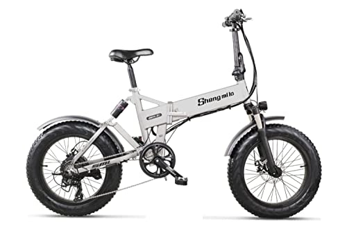 Electric Bike : Shengmilo MX21 Electric bike 20 inch 48V E Bikes Fat bike Folding Bicycle for adult with LCD Display, Lithium Battery, Shimano 7 Speed Shifter