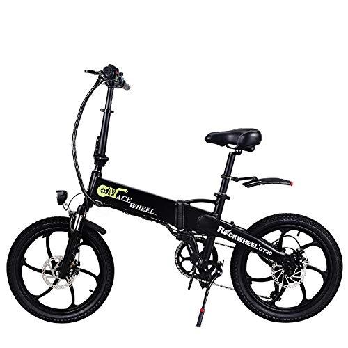 Electric Bike : SHENXX Ebike, Electric Bike Folding For Adult E-Bike 350W Watt Motor Electric Bike With Front LED Light For Adult, Black