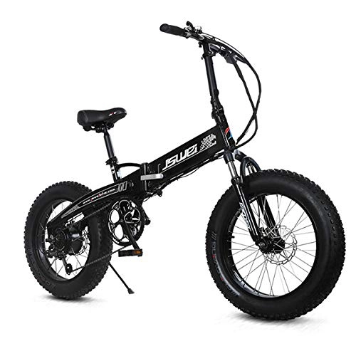 Electric Bike : SHIJING Folding electric bike 20 inches 4.0snow fat tires 36v li-ion battery power battery 350W variable-speed electric bicycle adult, 1