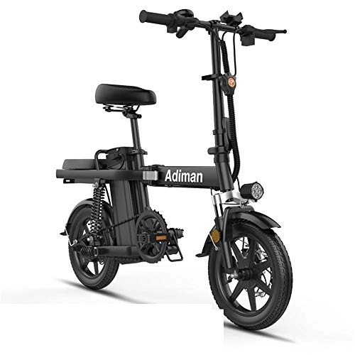 Electric Bike : Shiyajun Lithium battery foldable electric bicycle bicycles for men and women-Black 25A