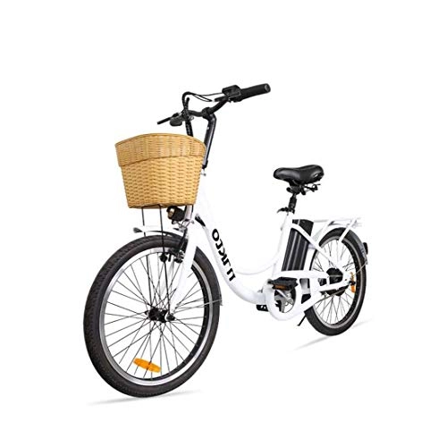 Electric Bike : SHJR 22 Inch Adult city Electric Bike, Lithium Battery LCD Display Electric Commuter Bicycle, Aluminum Alloy Frame E-Bikes, A