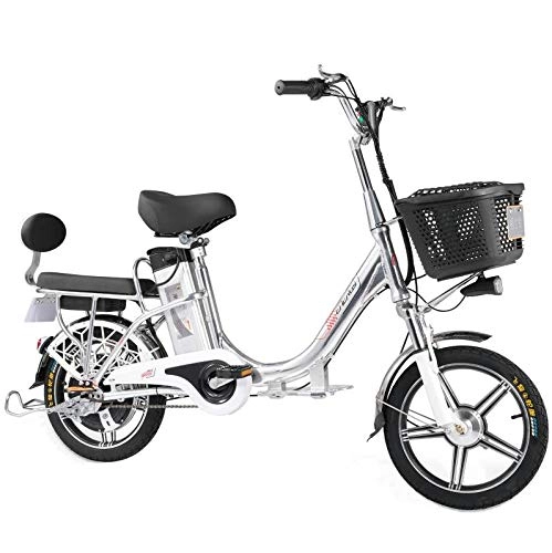 Electric Bike : SHJR Adult Electric Commuter Bike, 350W 48V Lithium Battery Aluminum Alloy Retro Electric Bicycle, 16Inch Aluminum Alloy Integrated Wheel, 16AH