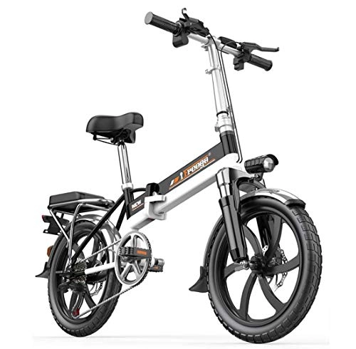 Electric Bike : SHJR Adult Foldable Mountain Electric Bike, 48V Lithium Battery, 400W Aluminum Alloy Electric Bicycle 20 Inch Magnesium Alloy Wheels, 60KM