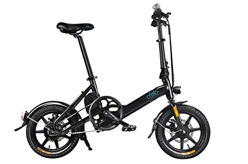 Electric Bike : shyymaoyi Electric Bike Mountain Foldable Ebike, 250W Motor Folding Bicycle for Adult with LED up to 25 km / h 7.8Ah Black