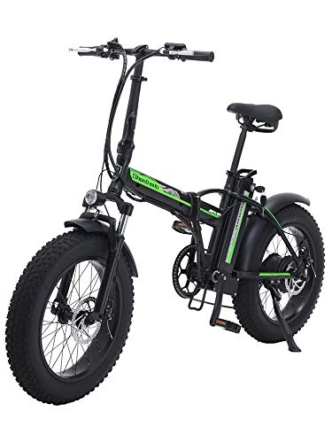 Electric Bike : Skyzzie Folding Electric Bikes LCD City Bicycle, 20" Foldable E-bike Commute Ebike with 500W Motor 15Ah Battery, Aluminum Alloy Frame, Pedal Assist, Fat Tire, 7 Speed Gears, Black White Bike