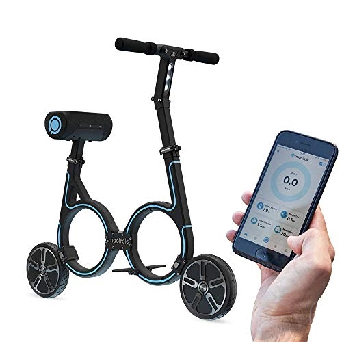 Electric Bike : Smacircle E-mobility, Folding Electric mobility with Lightweight Carbon Fiber Frame, 36V Lithium-ion Battery, 12 Mile Range, USB Charger, App control, ideal for Urban Riding and Commuting - Black Blue