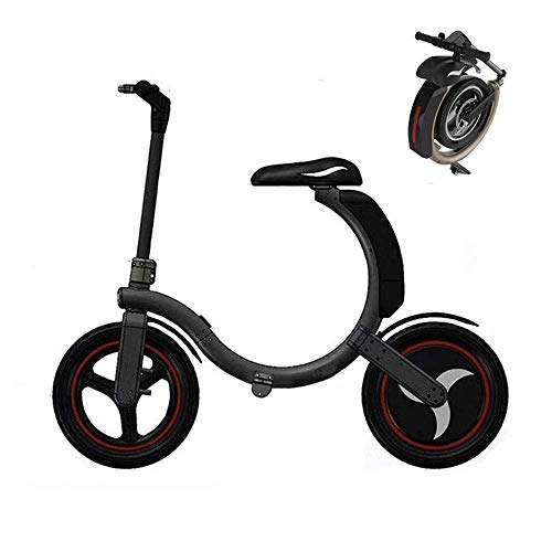Electric Bike : Smart Portable Folding Scooter With Led Speed up to 30Km / h, Electric Bikes Collapsible Frame Travel Pedal Car, 350W Engine Electric Bicycle Black Best Gift for Adults