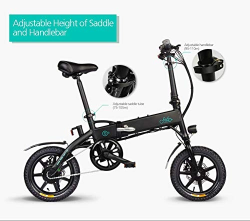 Electric Bike : smileyshy FIIDO D1 Lightweight Aluminum Foldable Aluminum Alloy Foldable Electric Bike Folding Electric Bike 250W 7.8Ah / 10.4Ah With Bike Pedals, Large Cap Lithium-ion Battery