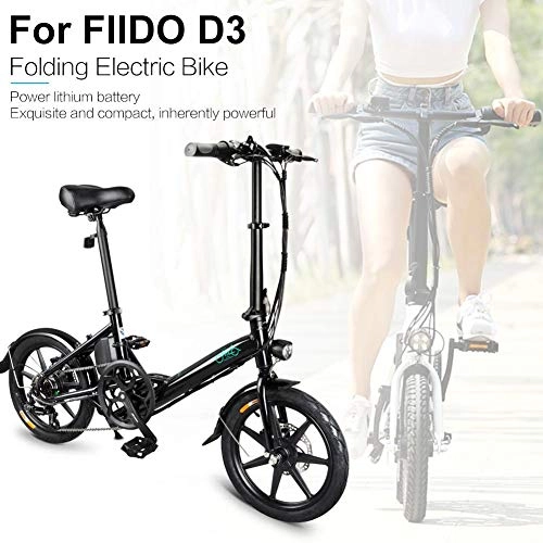 Electric Bike : smileyshy FIIDO D3s Ebik - Electric Folding Bike Of 7, 8 Electric Scooter Of 16 Inches With LED Headlamp, Foldable Electric Bicycle Of 250 W With Disc Brake, Up To 25 Km / H For Adult