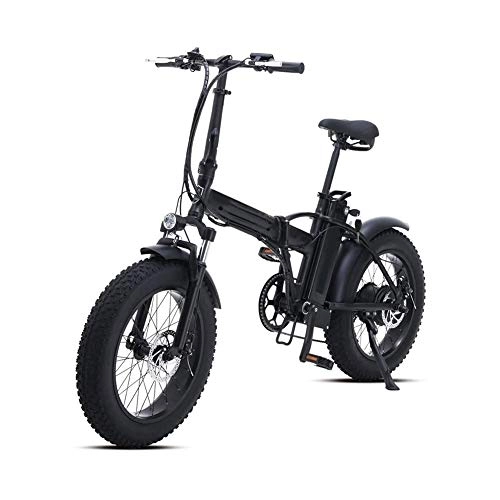 Electric Bike : Smisoeq 20 inches foldable electric bicycle 500W 48V 15AH lithium mountain bike, with the rear seat, with disc brakes
